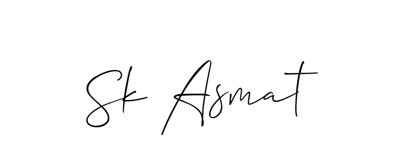 You should practise on your own different ways (Allison_Script) to write your name (Sk Asmat) in signature. don't let someone else do it for you. Sk Asmat signature style 2 images and pictures png