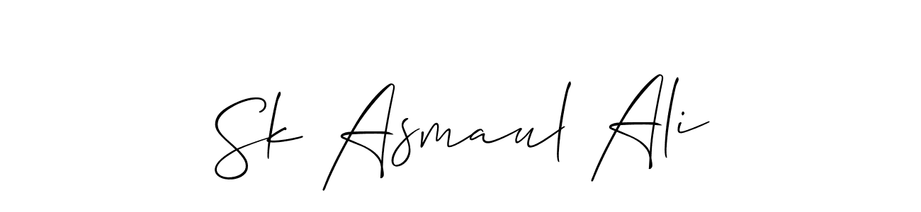 Make a beautiful signature design for name Sk Asmaul Ali. With this signature (Allison_Script) style, you can create a handwritten signature for free. Sk Asmaul Ali signature style 2 images and pictures png