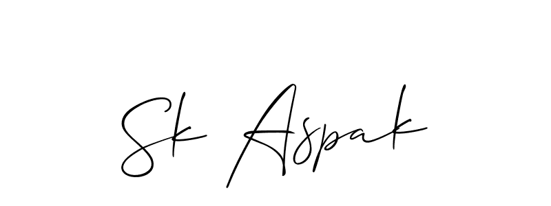Also we have Sk Aspak name is the best signature style. Create professional handwritten signature collection using Allison_Script autograph style. Sk Aspak signature style 2 images and pictures png