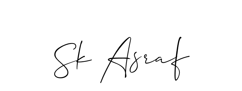 Also we have Sk Asraf name is the best signature style. Create professional handwritten signature collection using Allison_Script autograph style. Sk Asraf signature style 2 images and pictures png