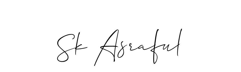 How to Draw Sk Asraful signature style? Allison_Script is a latest design signature styles for name Sk Asraful. Sk Asraful signature style 2 images and pictures png