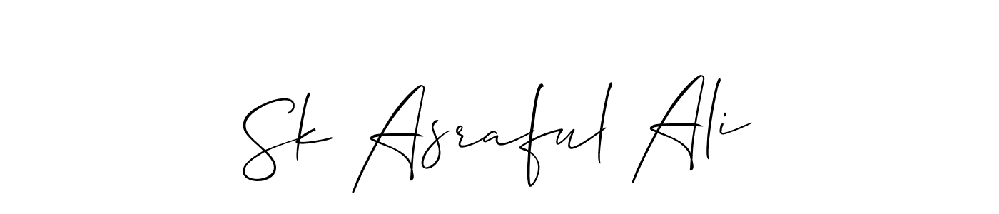 Also we have Sk Asraful Ali name is the best signature style. Create professional handwritten signature collection using Allison_Script autograph style. Sk Asraful Ali signature style 2 images and pictures png