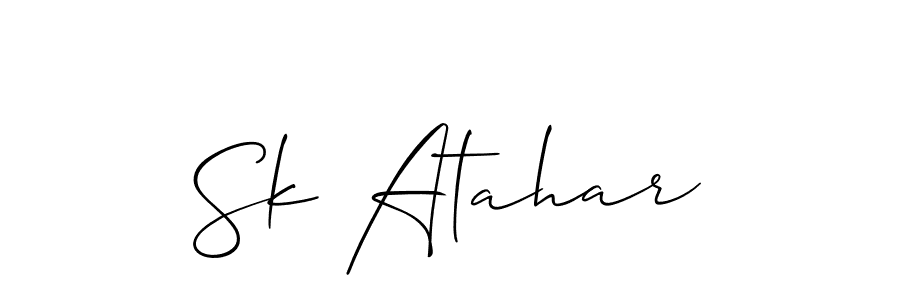 It looks lik you need a new signature style for name Sk Atahar. Design unique handwritten (Allison_Script) signature with our free signature maker in just a few clicks. Sk Atahar signature style 2 images and pictures png