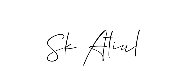 The best way (Allison_Script) to make a short signature is to pick only two or three words in your name. The name Sk Atiul include a total of six letters. For converting this name. Sk Atiul signature style 2 images and pictures png