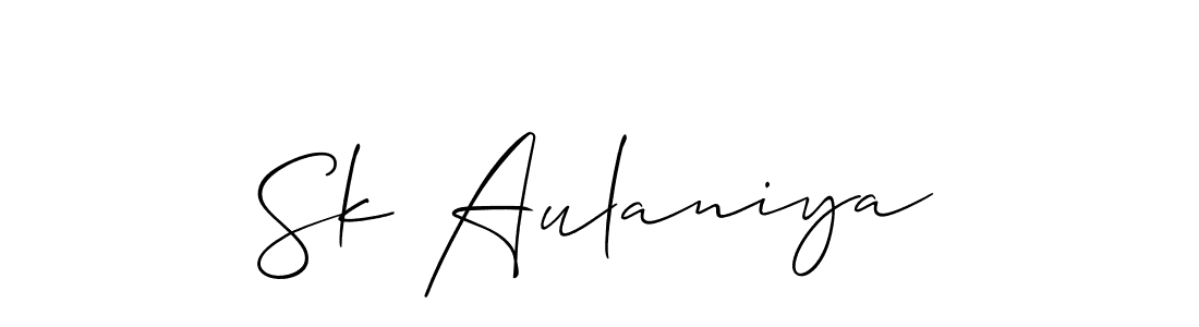 How to make Sk Aulaniya signature? Allison_Script is a professional autograph style. Create handwritten signature for Sk Aulaniya name. Sk Aulaniya signature style 2 images and pictures png