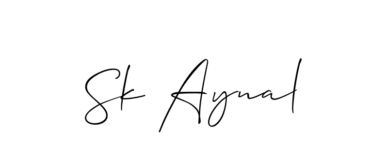 How to make Sk Aynal name signature. Use Allison_Script style for creating short signs online. This is the latest handwritten sign. Sk Aynal signature style 2 images and pictures png