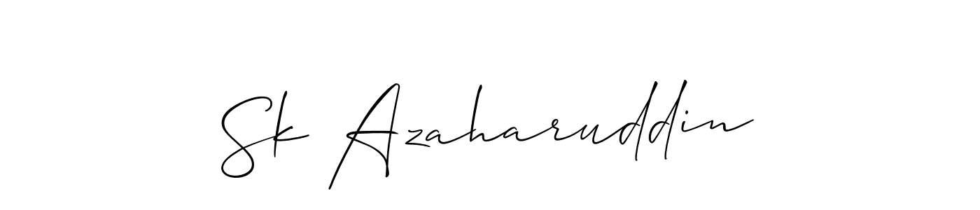 The best way (Allison_Script) to make a short signature is to pick only two or three words in your name. The name Sk Azaharuddin include a total of six letters. For converting this name. Sk Azaharuddin signature style 2 images and pictures png