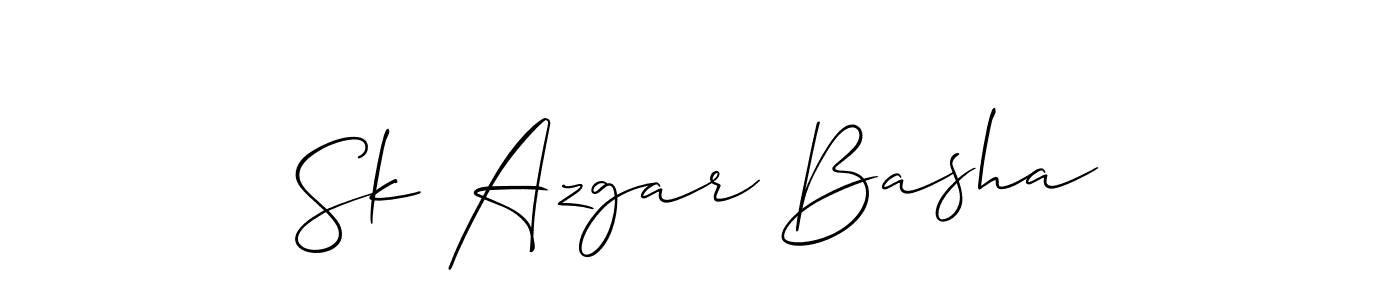 Create a beautiful signature design for name Sk Azgar Basha. With this signature (Allison_Script) fonts, you can make a handwritten signature for free. Sk Azgar Basha signature style 2 images and pictures png