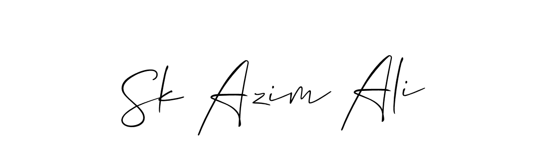 Allison_Script is a professional signature style that is perfect for those who want to add a touch of class to their signature. It is also a great choice for those who want to make their signature more unique. Get Sk Azim Ali name to fancy signature for free. Sk Azim Ali signature style 2 images and pictures png