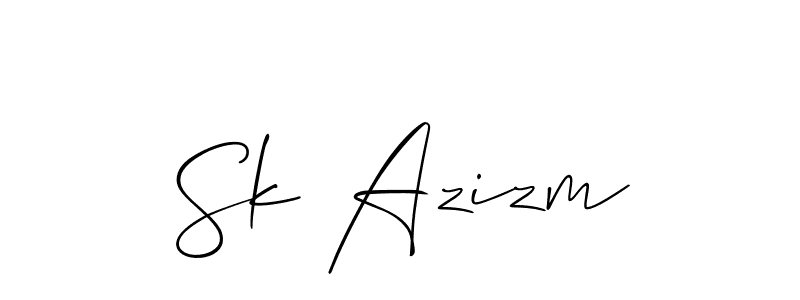 This is the best signature style for the Sk Azizm name. Also you like these signature font (Allison_Script). Mix name signature. Sk Azizm signature style 2 images and pictures png