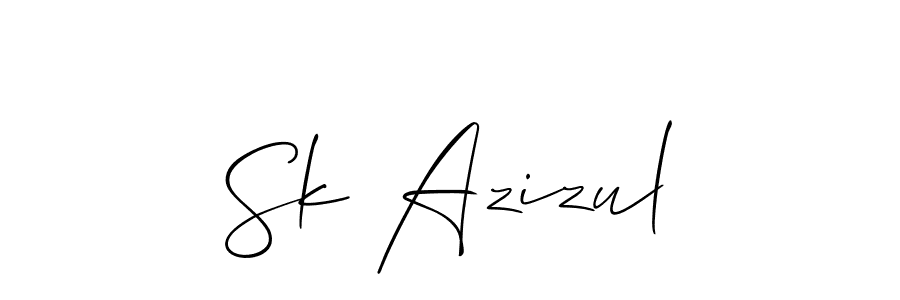 Make a beautiful signature design for name Sk Azizul. With this signature (Allison_Script) style, you can create a handwritten signature for free. Sk Azizul signature style 2 images and pictures png