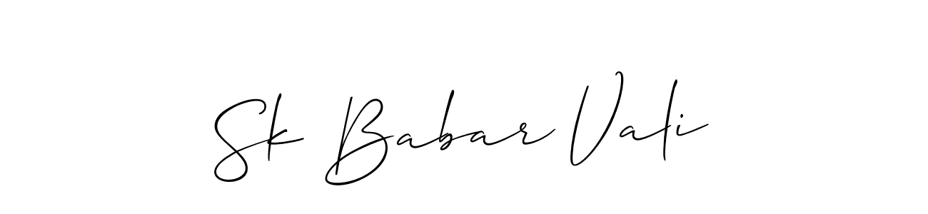 Make a beautiful signature design for name Sk Babar Vali. With this signature (Allison_Script) style, you can create a handwritten signature for free. Sk Babar Vali signature style 2 images and pictures png