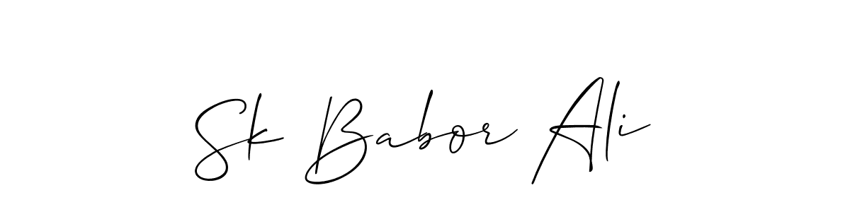 How to make Sk Babor Ali name signature. Use Allison_Script style for creating short signs online. This is the latest handwritten sign. Sk Babor Ali signature style 2 images and pictures png