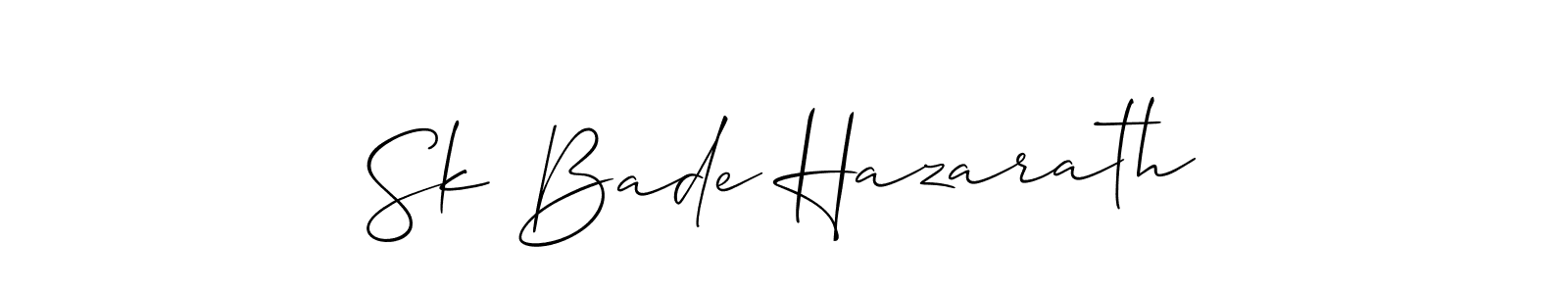 Design your own signature with our free online signature maker. With this signature software, you can create a handwritten (Allison_Script) signature for name Sk Bade Hazarath. Sk Bade Hazarath signature style 2 images and pictures png