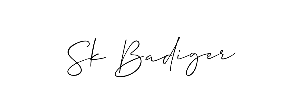 Make a short Sk Badiger signature style. Manage your documents anywhere anytime using Allison_Script. Create and add eSignatures, submit forms, share and send files easily. Sk Badiger signature style 2 images and pictures png