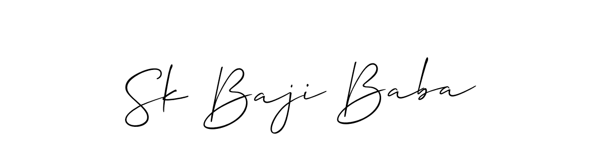 How to make Sk Baji Baba name signature. Use Allison_Script style for creating short signs online. This is the latest handwritten sign. Sk Baji Baba signature style 2 images and pictures png