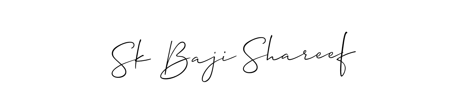 if you are searching for the best signature style for your name Sk Baji Shareef. so please give up your signature search. here we have designed multiple signature styles  using Allison_Script. Sk Baji Shareef signature style 2 images and pictures png