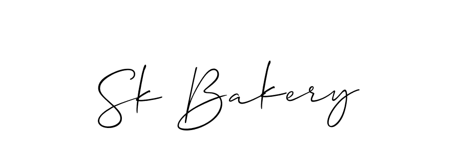 Create a beautiful signature design for name Sk Bakery. With this signature (Allison_Script) fonts, you can make a handwritten signature for free. Sk Bakery signature style 2 images and pictures png