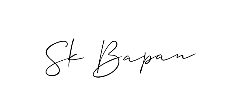 if you are searching for the best signature style for your name Sk Bapan. so please give up your signature search. here we have designed multiple signature styles  using Allison_Script. Sk Bapan signature style 2 images and pictures png