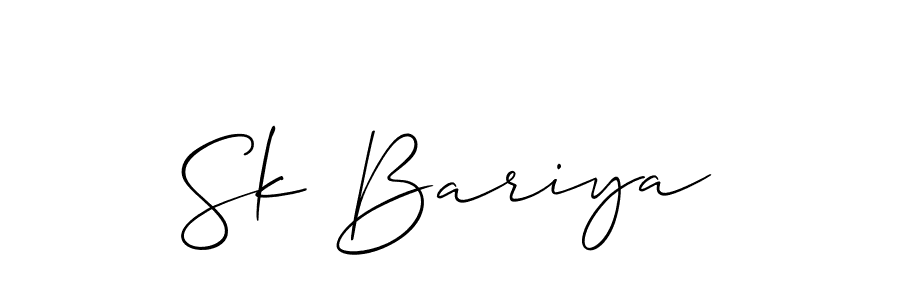 Design your own signature with our free online signature maker. With this signature software, you can create a handwritten (Allison_Script) signature for name Sk Bariya. Sk Bariya signature style 2 images and pictures png