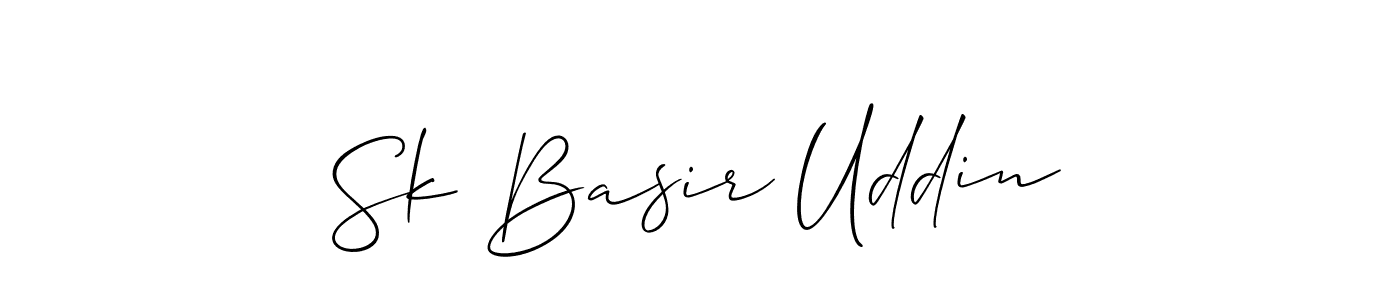 How to make Sk Basir Uddin name signature. Use Allison_Script style for creating short signs online. This is the latest handwritten sign. Sk Basir Uddin signature style 2 images and pictures png