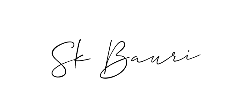 How to Draw Sk Bauri signature style? Allison_Script is a latest design signature styles for name Sk Bauri. Sk Bauri signature style 2 images and pictures png