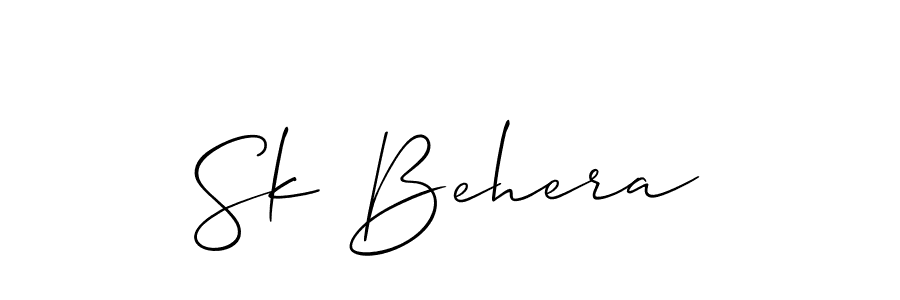 Create a beautiful signature design for name Sk Behera. With this signature (Allison_Script) fonts, you can make a handwritten signature for free. Sk Behera signature style 2 images and pictures png