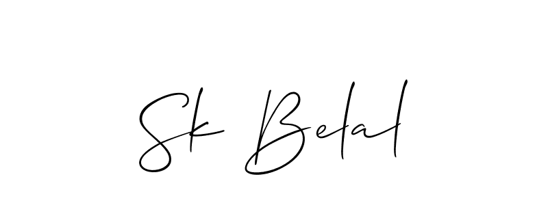 Make a beautiful signature design for name Sk Belal. With this signature (Allison_Script) style, you can create a handwritten signature for free. Sk Belal signature style 2 images and pictures png