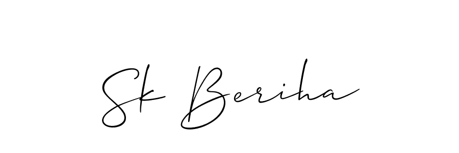 Sk Beriha stylish signature style. Best Handwritten Sign (Allison_Script) for my name. Handwritten Signature Collection Ideas for my name Sk Beriha. Sk Beriha signature style 2 images and pictures png