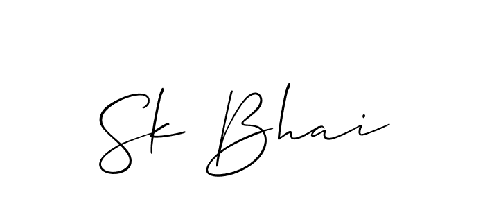 Create a beautiful signature design for name Sk Bhai. With this signature (Allison_Script) fonts, you can make a handwritten signature for free. Sk Bhai signature style 2 images and pictures png