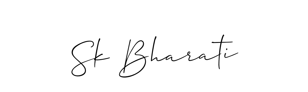 Similarly Allison_Script is the best handwritten signature design. Signature creator online .You can use it as an online autograph creator for name Sk Bharati. Sk Bharati signature style 2 images and pictures png