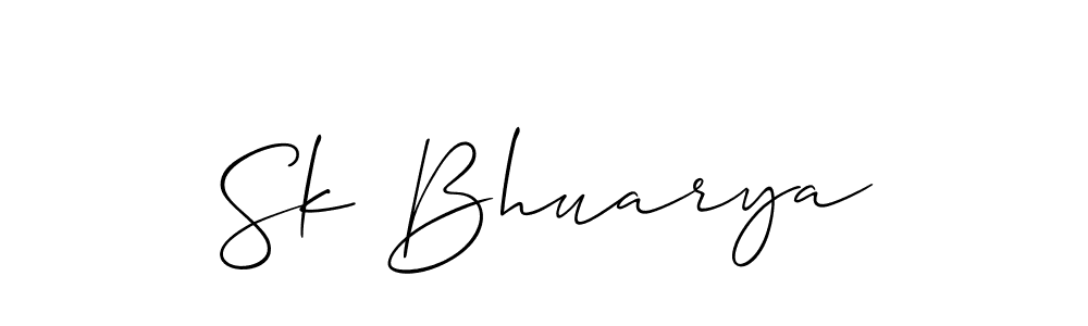 Also You can easily find your signature by using the search form. We will create Sk Bhuarya name handwritten signature images for you free of cost using Allison_Script sign style. Sk Bhuarya signature style 2 images and pictures png