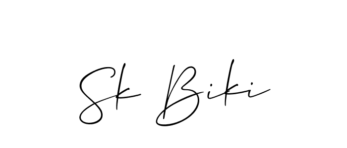 Create a beautiful signature design for name Sk Biki. With this signature (Allison_Script) fonts, you can make a handwritten signature for free. Sk Biki signature style 2 images and pictures png