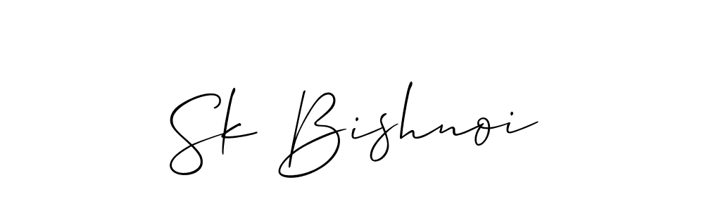 Allison_Script is a professional signature style that is perfect for those who want to add a touch of class to their signature. It is also a great choice for those who want to make their signature more unique. Get Sk Bishnoi name to fancy signature for free. Sk Bishnoi signature style 2 images and pictures png