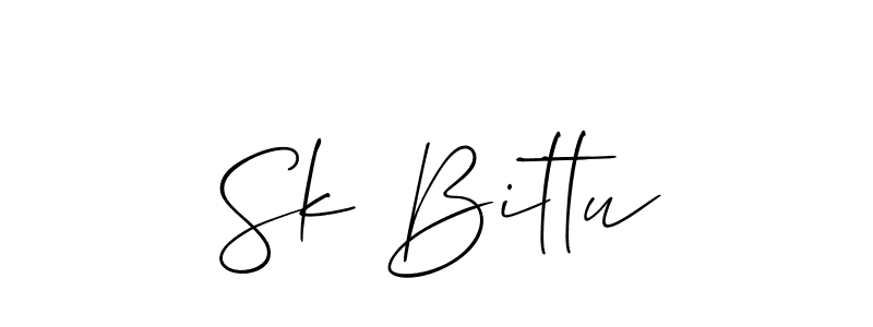 You should practise on your own different ways (Allison_Script) to write your name (Sk Bittu) in signature. don't let someone else do it for you. Sk Bittu signature style 2 images and pictures png