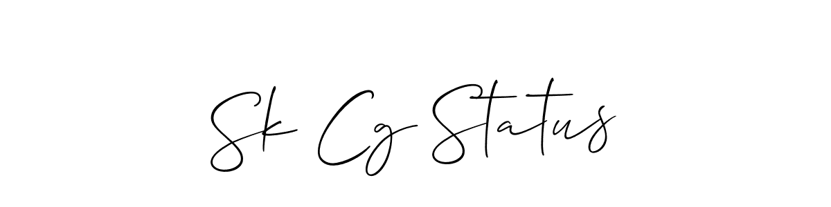 How to Draw Sk Cg Status signature style? Allison_Script is a latest design signature styles for name Sk Cg Status. Sk Cg Status signature style 2 images and pictures png