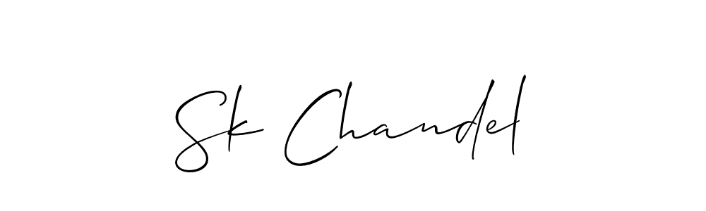 How to make Sk Chandel name signature. Use Allison_Script style for creating short signs online. This is the latest handwritten sign. Sk Chandel signature style 2 images and pictures png