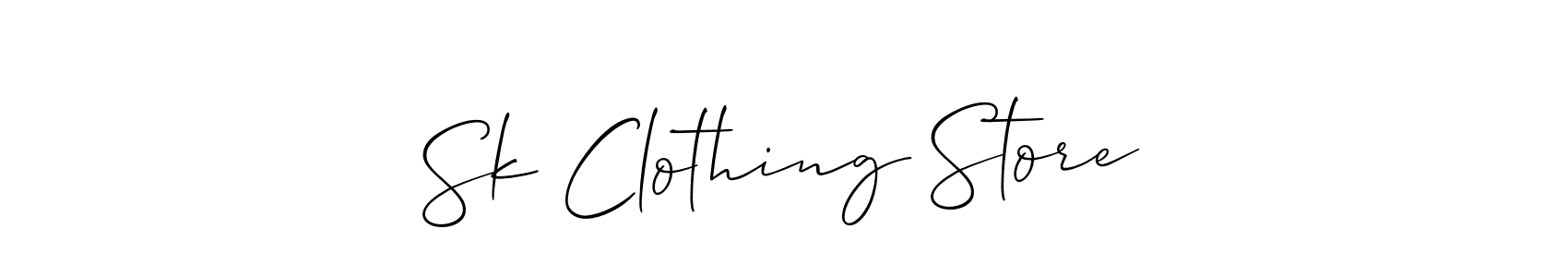 Similarly Allison_Script is the best handwritten signature design. Signature creator online .You can use it as an online autograph creator for name Sk Clothing Store. Sk Clothing Store signature style 2 images and pictures png