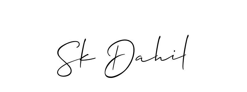 Create a beautiful signature design for name Sk Dahil. With this signature (Allison_Script) fonts, you can make a handwritten signature for free. Sk Dahil signature style 2 images and pictures png