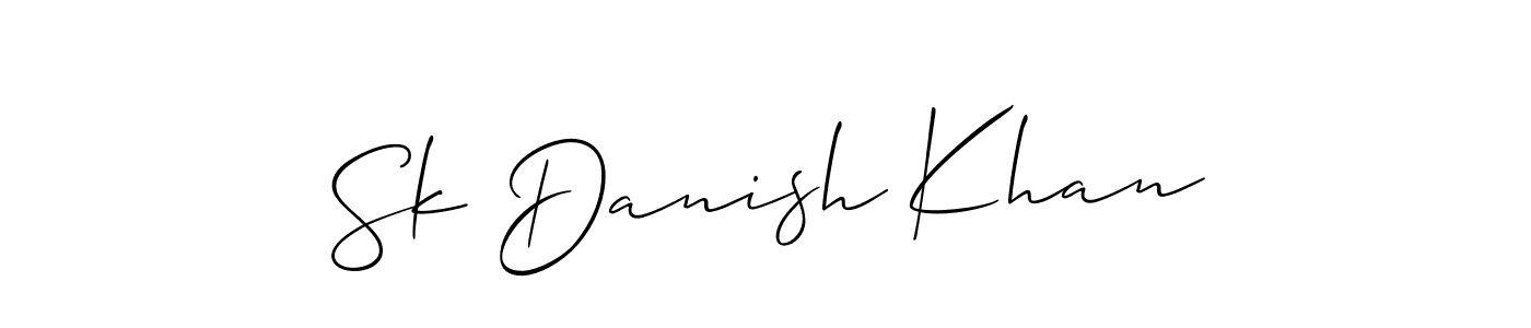 Use a signature maker to create a handwritten signature online. With this signature software, you can design (Allison_Script) your own signature for name Sk Danish Khan. Sk Danish Khan signature style 2 images and pictures png