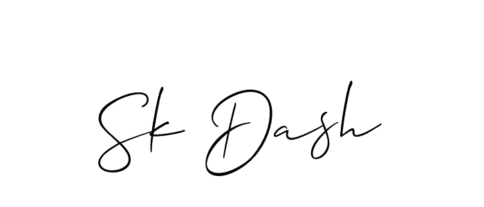 Use a signature maker to create a handwritten signature online. With this signature software, you can design (Allison_Script) your own signature for name Sk Dash. Sk Dash signature style 2 images and pictures png