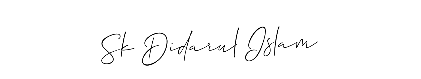 Also You can easily find your signature by using the search form. We will create Sk Didarul Islam name handwritten signature images for you free of cost using Allison_Script sign style. Sk Didarul Islam signature style 2 images and pictures png