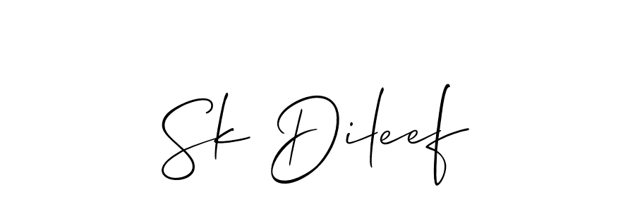 Design your own signature with our free online signature maker. With this signature software, you can create a handwritten (Allison_Script) signature for name Sk Dileef. Sk Dileef signature style 2 images and pictures png