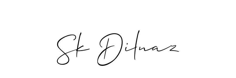 Create a beautiful signature design for name Sk Dilnaz. With this signature (Allison_Script) fonts, you can make a handwritten signature for free. Sk Dilnaz signature style 2 images and pictures png