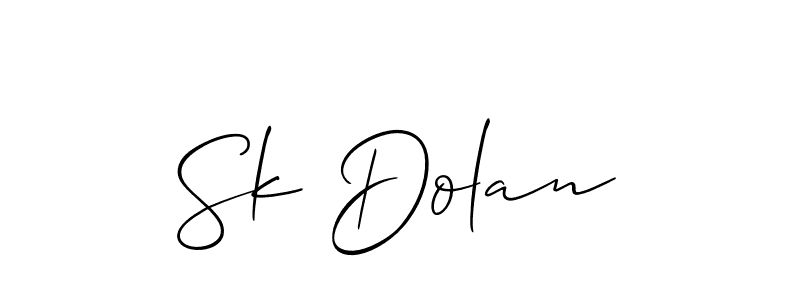 Make a beautiful signature design for name Sk Dolan. With this signature (Allison_Script) style, you can create a handwritten signature for free. Sk Dolan signature style 2 images and pictures png