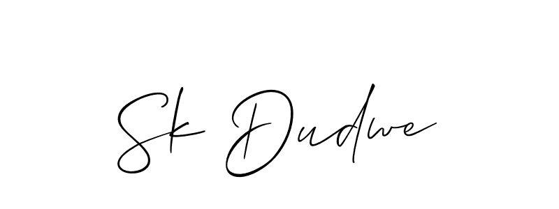 Use a signature maker to create a handwritten signature online. With this signature software, you can design (Allison_Script) your own signature for name Sk Dudwe. Sk Dudwe signature style 2 images and pictures png