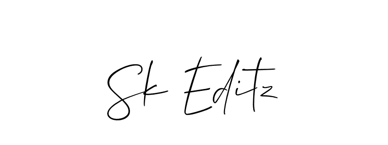 Also You can easily find your signature by using the search form. We will create Sk Editz name handwritten signature images for you free of cost using Allison_Script sign style. Sk Editz signature style 2 images and pictures png