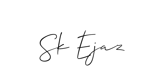 Also we have Sk Ejaz name is the best signature style. Create professional handwritten signature collection using Allison_Script autograph style. Sk Ejaz signature style 2 images and pictures png