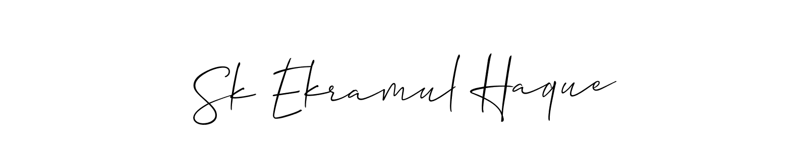 Allison_Script is a professional signature style that is perfect for those who want to add a touch of class to their signature. It is also a great choice for those who want to make their signature more unique. Get Sk Ekramul Haque name to fancy signature for free. Sk Ekramul Haque signature style 2 images and pictures png