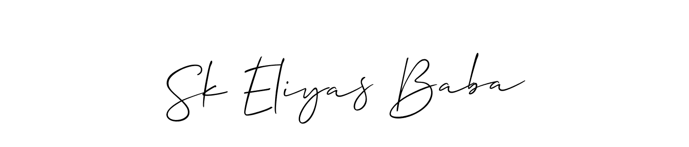 Make a beautiful signature design for name Sk Eliyas Baba. With this signature (Allison_Script) style, you can create a handwritten signature for free. Sk Eliyas Baba signature style 2 images and pictures png